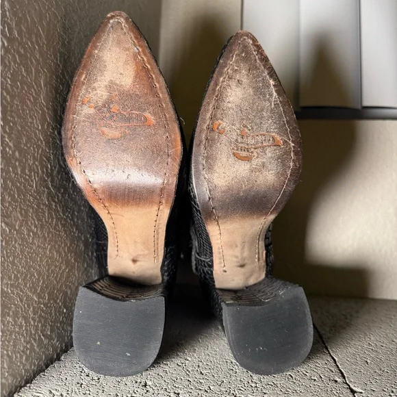 Freebird Joey Black Snakeskin Ankle Boots - Picture 5 of 8